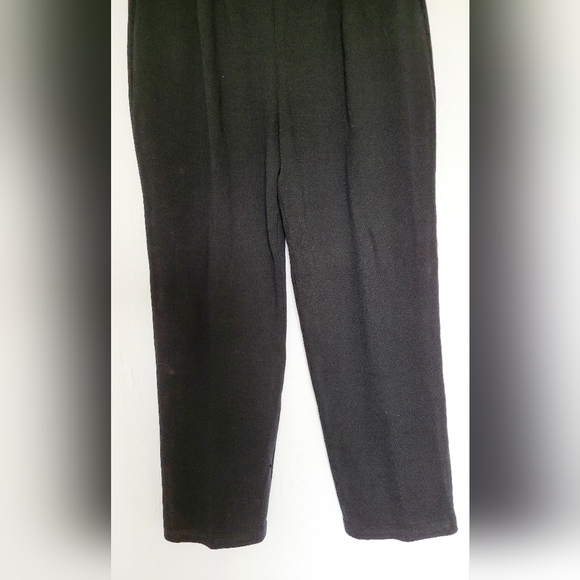 St.John Women Luxury Santana Knit Pull On Pants Wool Blend High Rise Black 10-12 - Picture 8 of 16